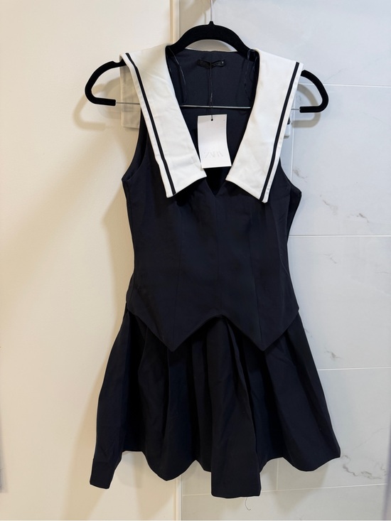 Zara Dresses & Skirts - NWT Zara Navy Sailor Collar Mini Dress